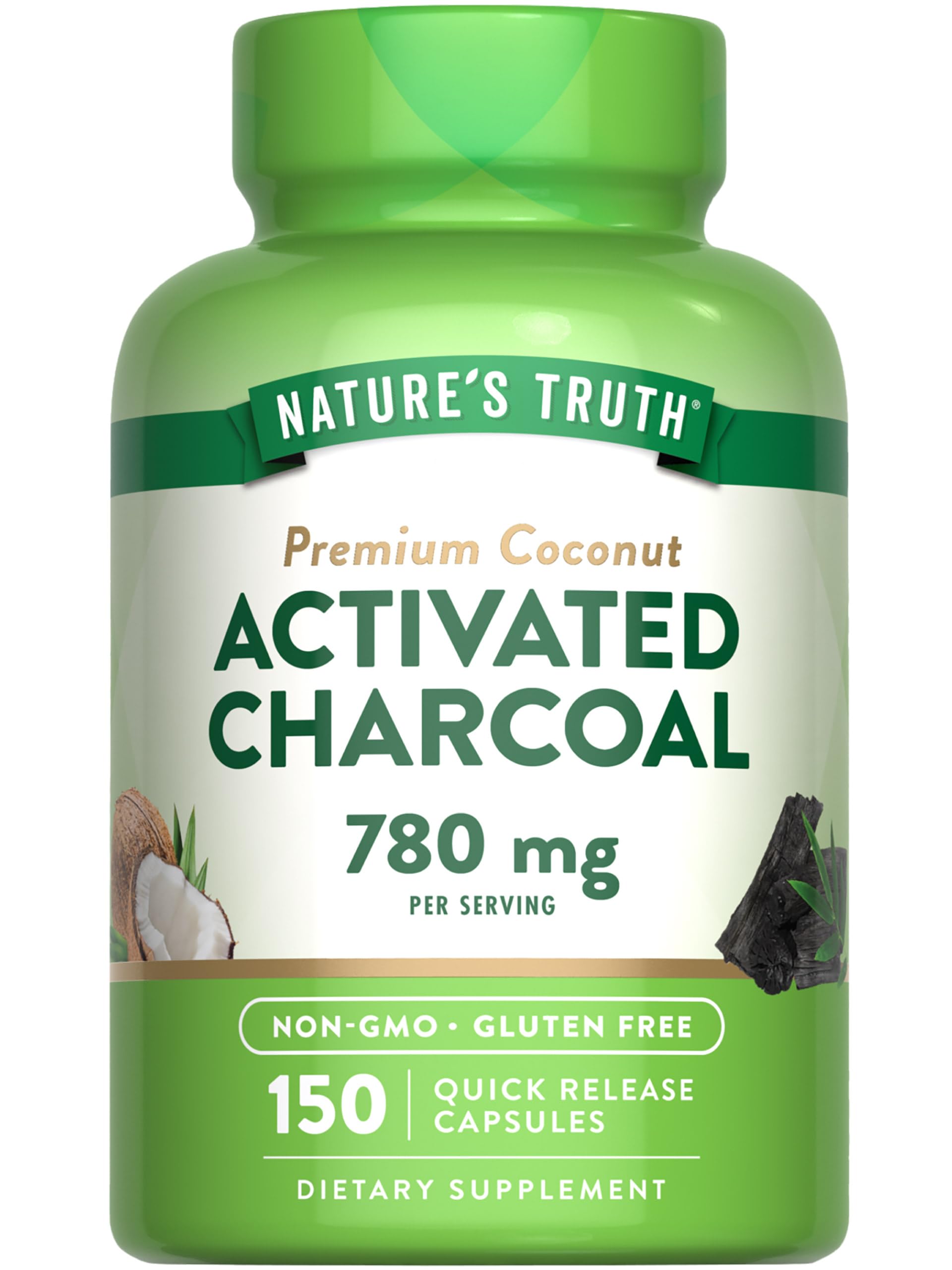 Foto 2 pulgar | Suplemento De Carbón Activado Nature's Truth 780 Mg 150 Píldoras - Venta Internacional.