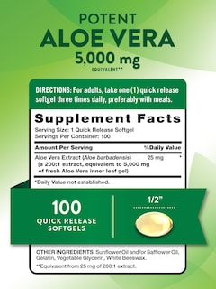 Foto 2 | Suplemento: Cápsulas Blandas De Aloe Vera De Nature's Truth, 5000 Mg, 100 Unidades - Venta Internacional.