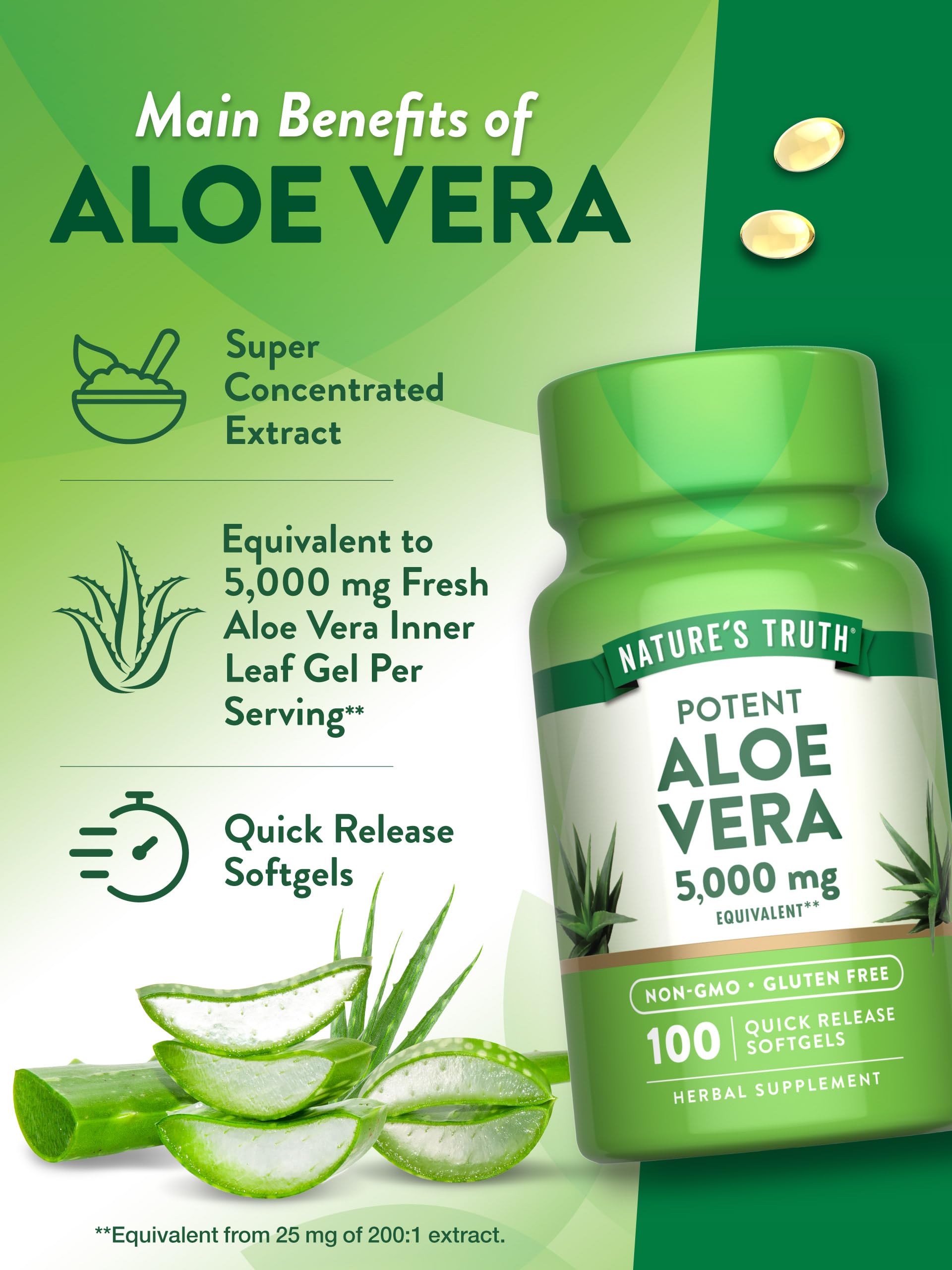Foto 6 pulgar | Suplemento: Cápsulas Blandas De Aloe Vera De Nature's Truth, 5000 Mg, 100 Unidades - Venta Internacional.