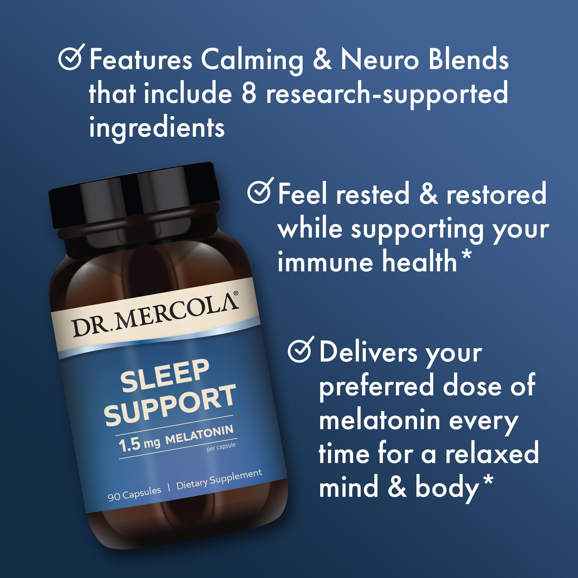 Foto 4 pulgar | Suplemento Dr. Mercola Sleep Support 1,5 Mg De Melatonina 90 Cápsulas - Venta Internacional.