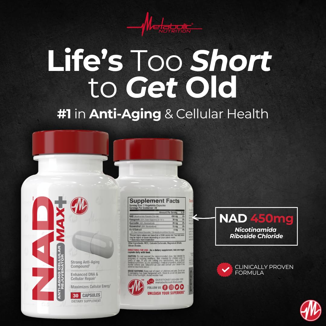 Foto 4 | Suplemento De Nutrición Metabólica Nad Max Plus+ En Cápsulas De 450 Mg - Venta Internacional.