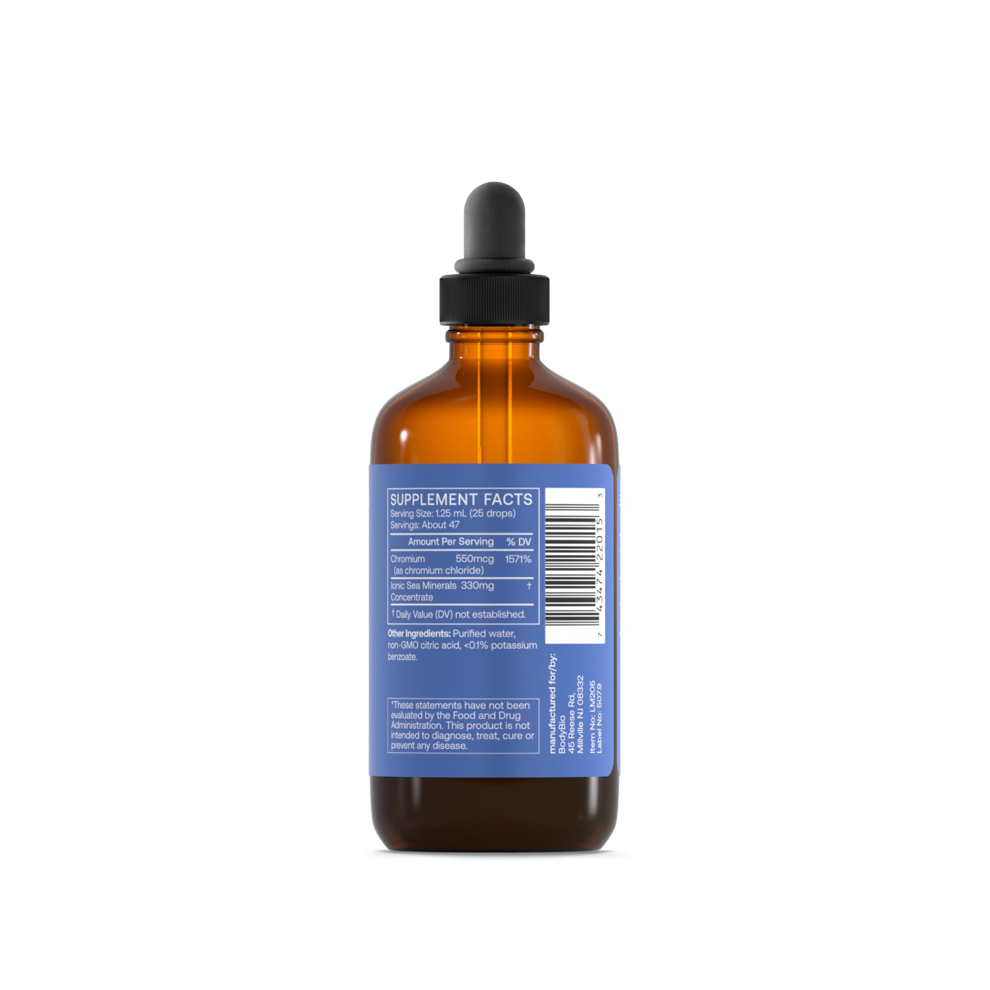 Foto 3 pulgar | Suplemento Mineral Líquido Bodybio Chromium #5 60ml - Venta Internacional.