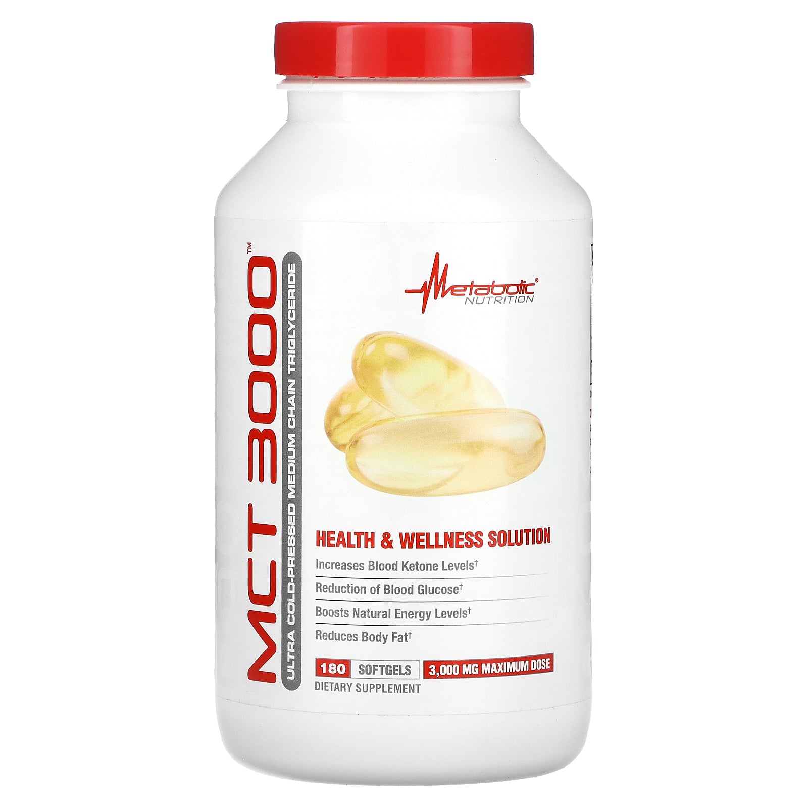 Foto 2 pulgar | Suplemento Metabolic Nutrition Mct 3000 180 Cápsulas Blandas 1000 Mg - Venta Internacional.