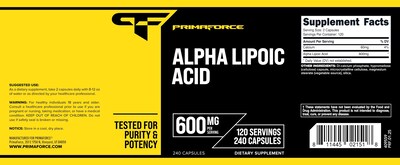 Foto 5 | Suplemento De Ácido Alfa Lipoico Primaforce 600 Mg 240 Cápsulas - Venta Internacional.