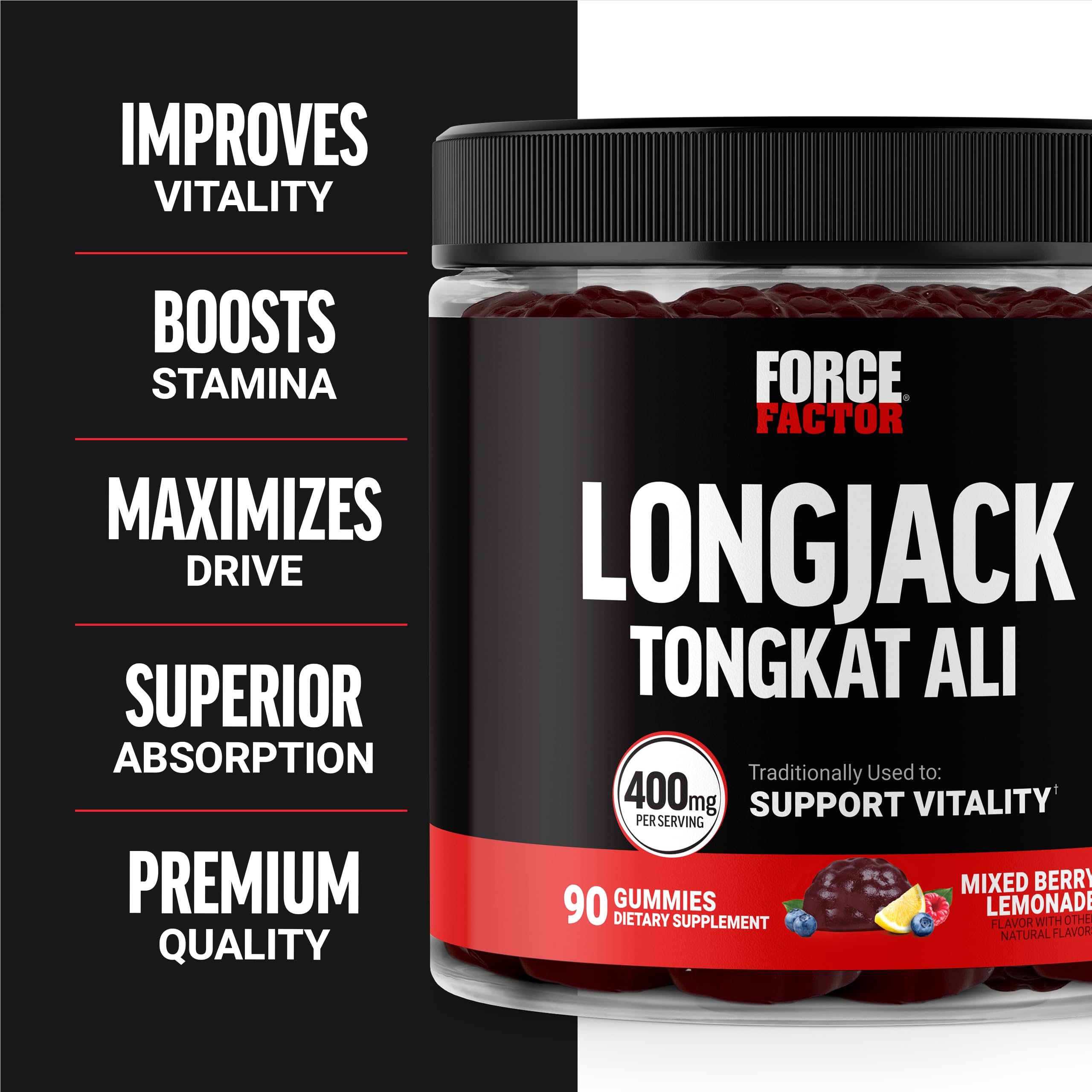 Foto 3 pulgar | Suplemento De Gomitas Force Factor Longjack Tongkat Ali, 90 Unidades - Venta Internacional.
