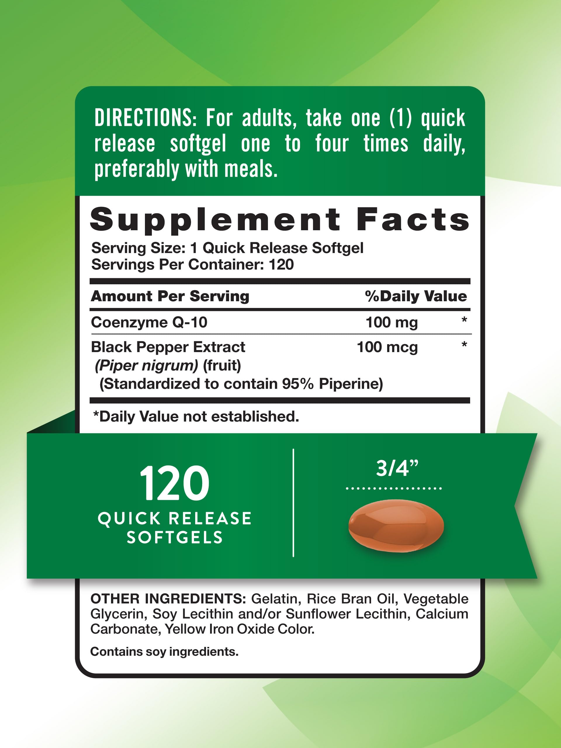 Foto 3 pulgar | Suplemento Nature's Truth Coq10 100 Mg 120 Cápsulas Blandas - Venta Internacional.