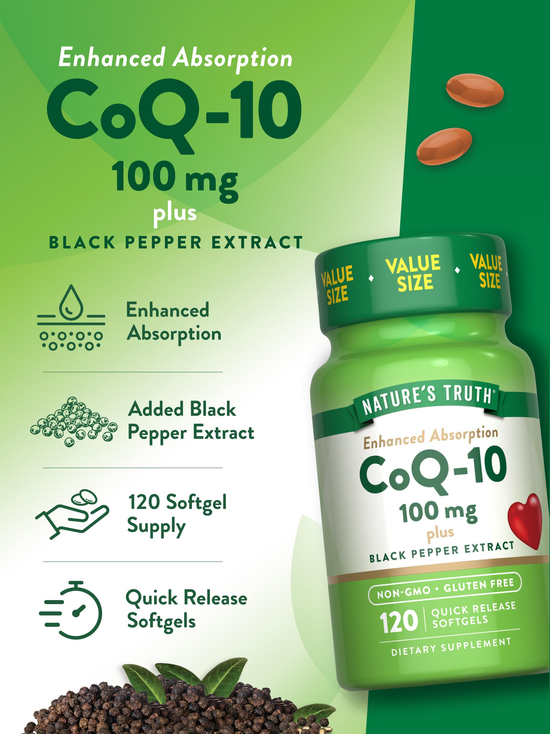 Foto 7 pulgar | Suplemento Nature's Truth Coq10 100 Mg 120 Cápsulas Blandas - Venta Internacional.