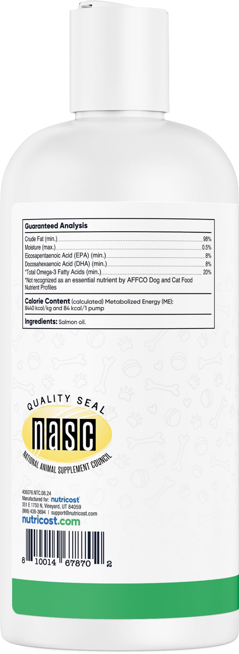 Foto 6 pulgar | Suplemento Nutricost Pets De Aceite De Salmón Salvaje De Alaska 946 Ml - Venta Internacional.