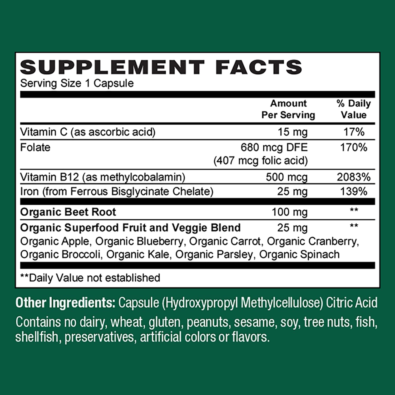 Foto 6 pulgar | Suplemento Plantfusion Vegan Iron Con Vitamina C 60 Cápsulas - Venta Internacional.