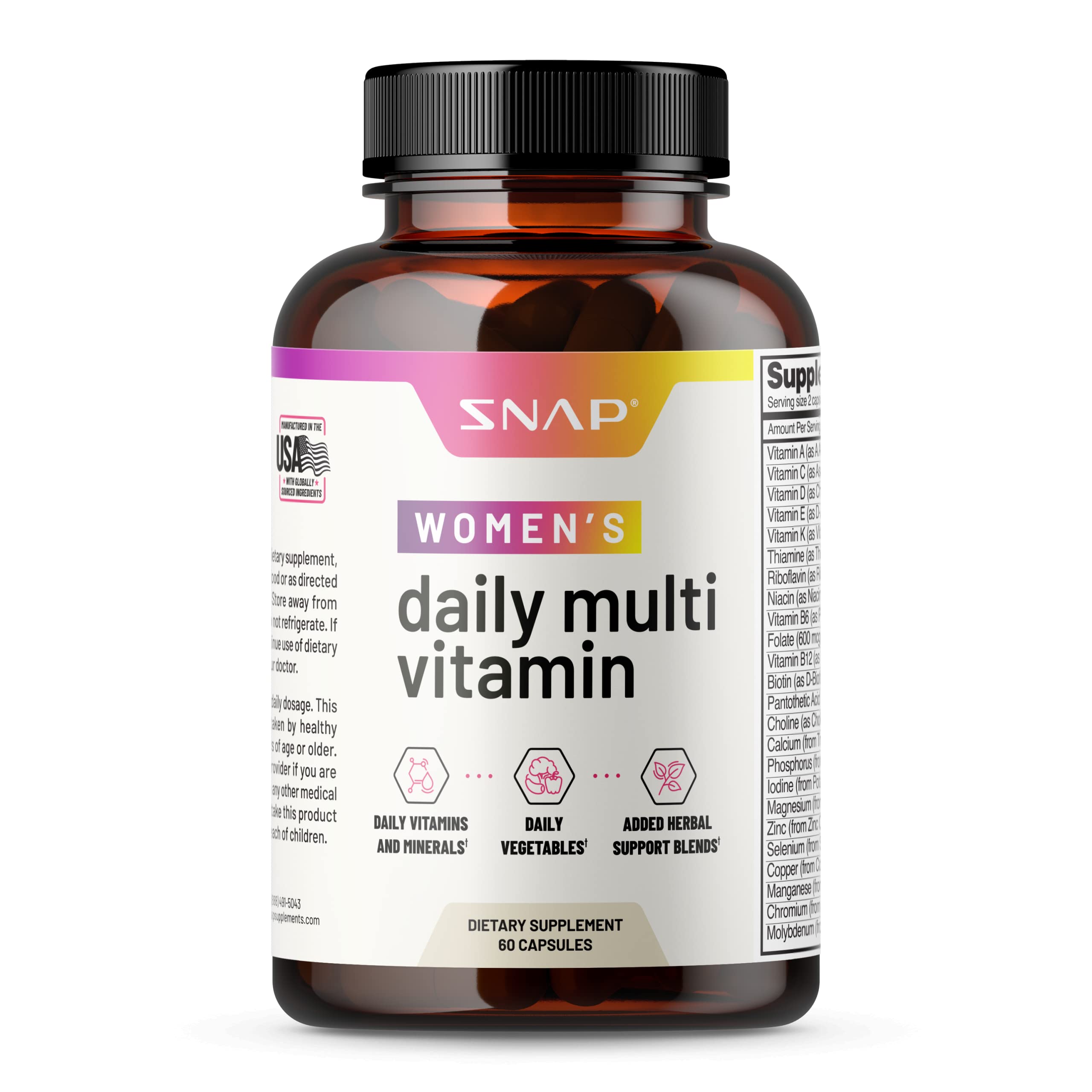 Foto 2 pulgar | Suplementos Snap Supplements, Multivitamínicos Diarios Para Mujeres - Venta Internacional.