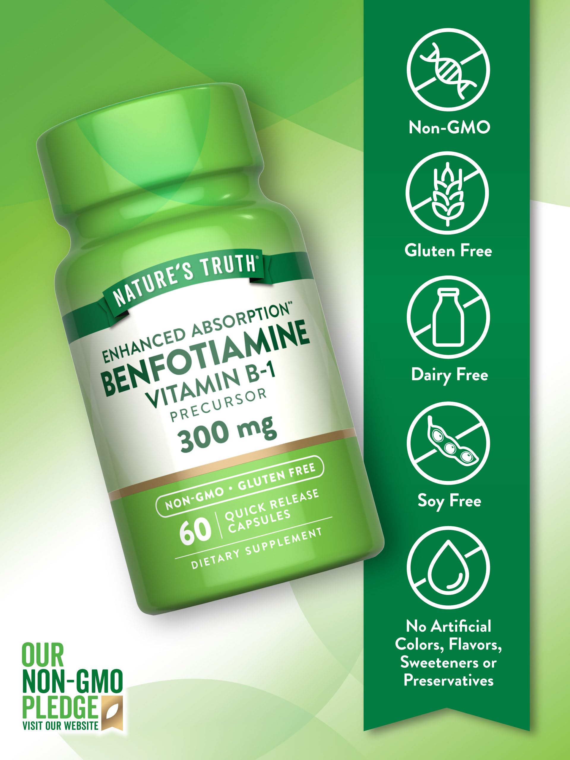 Foto 3 | Suplemento Nature's Truth Benfotiamina 300 Mg 60 Cápsulas - Venta Internacional.