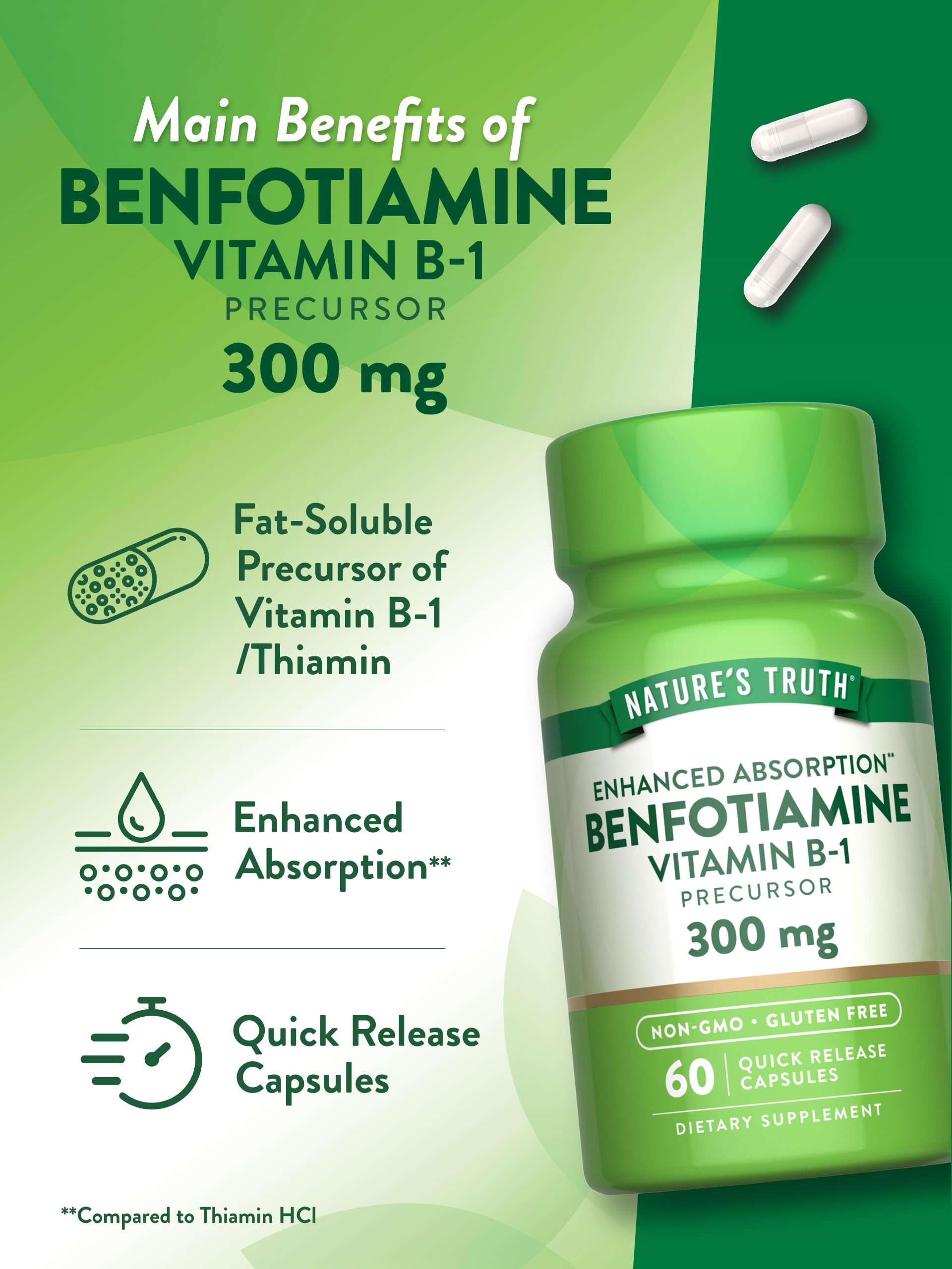 Foto 5 | Suplemento Nature's Truth Benfotiamina 300 Mg 60 Cápsulas - Venta Internacional.