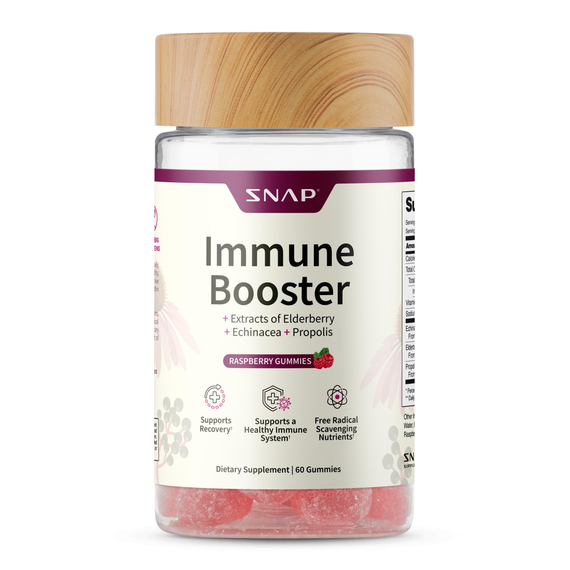 Foto 2 pulgar | Suplemento De Gomitas Snap Elderberry Immune Support 60 Unidades - Venta Internacional.