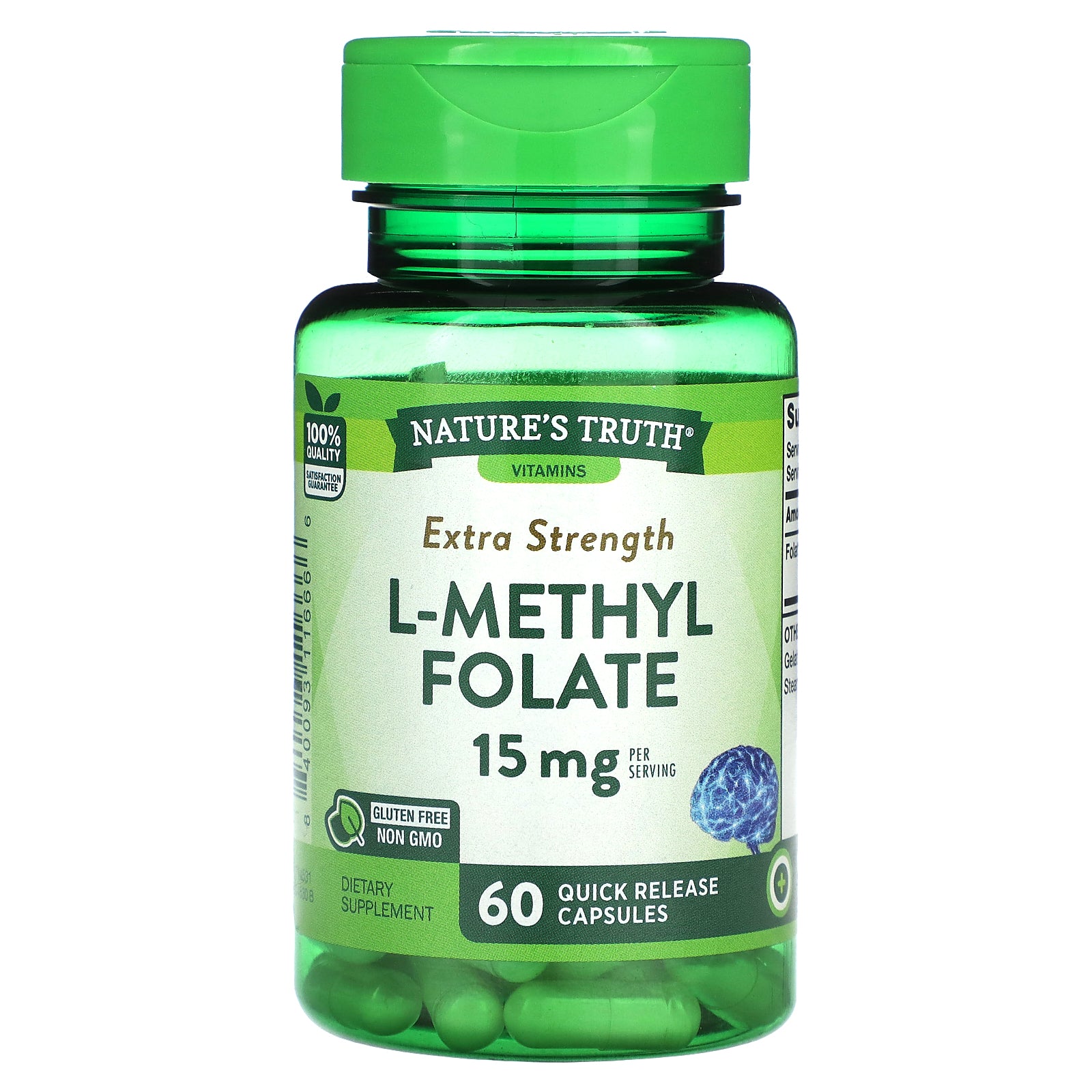 Foto 2 pulgar | Suplemento Nature's Truth Extra Strength L-metil Folato 60 Cápsulas - Venta Internacional.