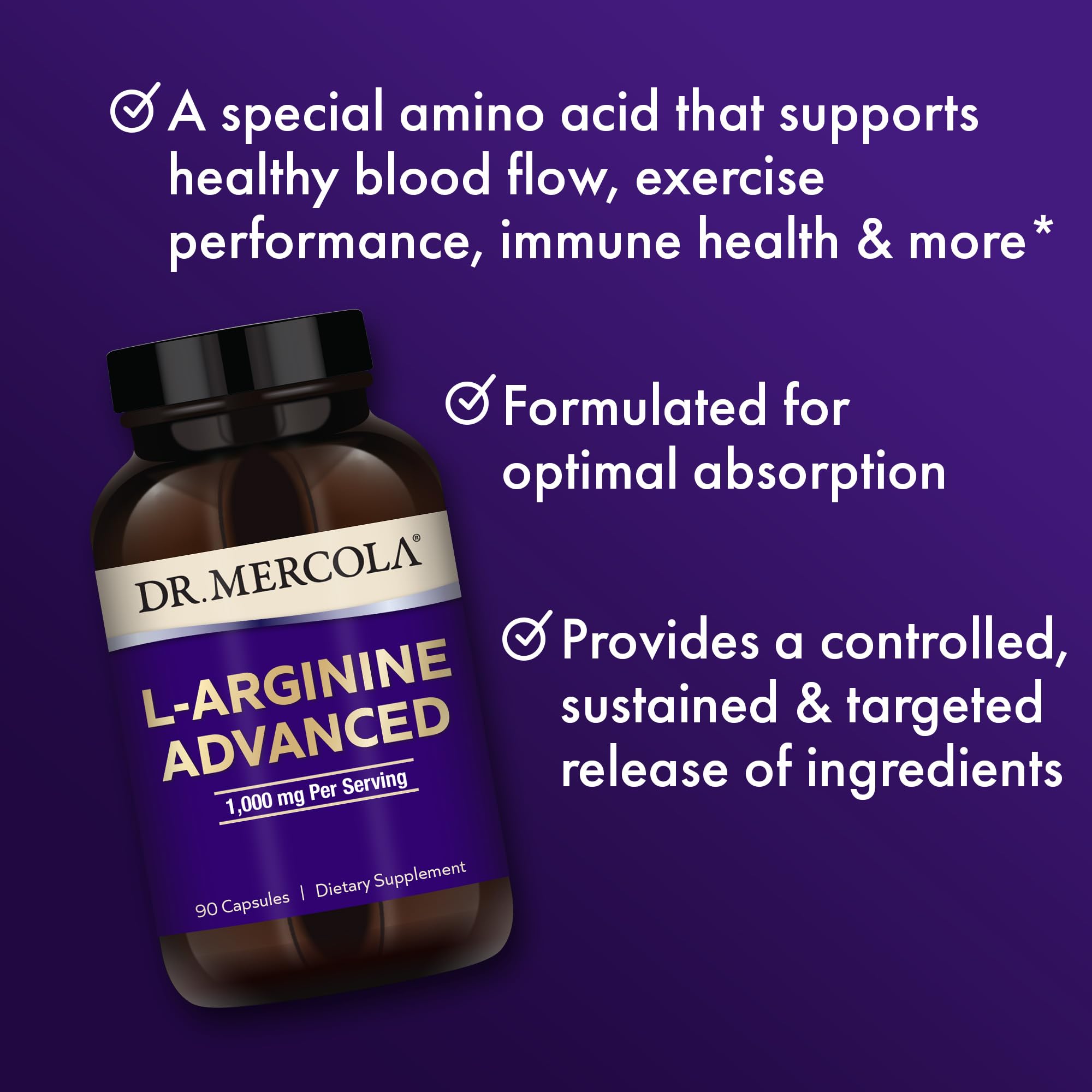 Foto 4 | Suplemento Dr. Mercola L-arginine Advanced 90 Cápsulas - Venta Internacional.