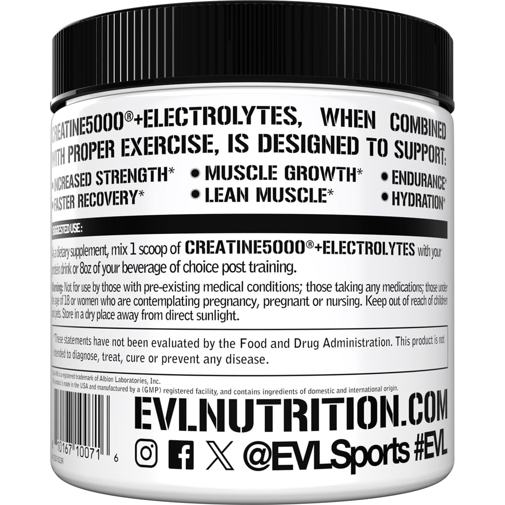 Foto 4 pulgar | Suplemento De Creatina De Más De 5000 Electrolitos De Evlution Nutrition - Venta Internacional.
