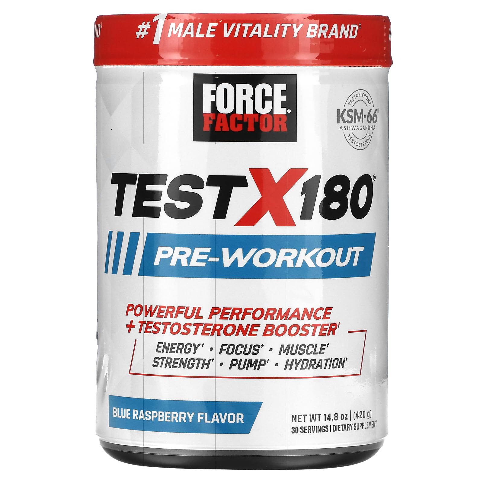 Foto 2 pulgar | Polvo De Preentrenamiento Force Factor Test X180 Blue Raspberry - Venta Internacional.