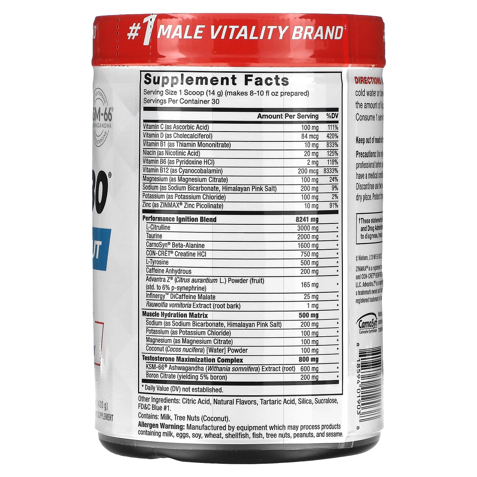 Foto 3 pulgar | Polvo De Preentrenamiento Force Factor Test X180 Blue Raspberry - Venta Internacional.