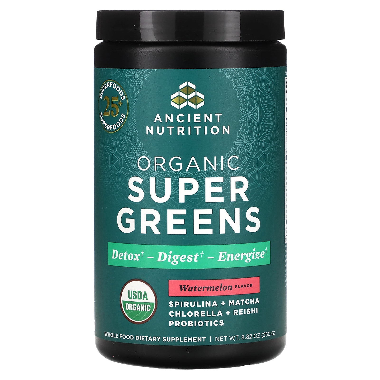 Foto 2 pulgar | Sandía Supergreens Ancient Nutrition 250 G - Venta Internacional.