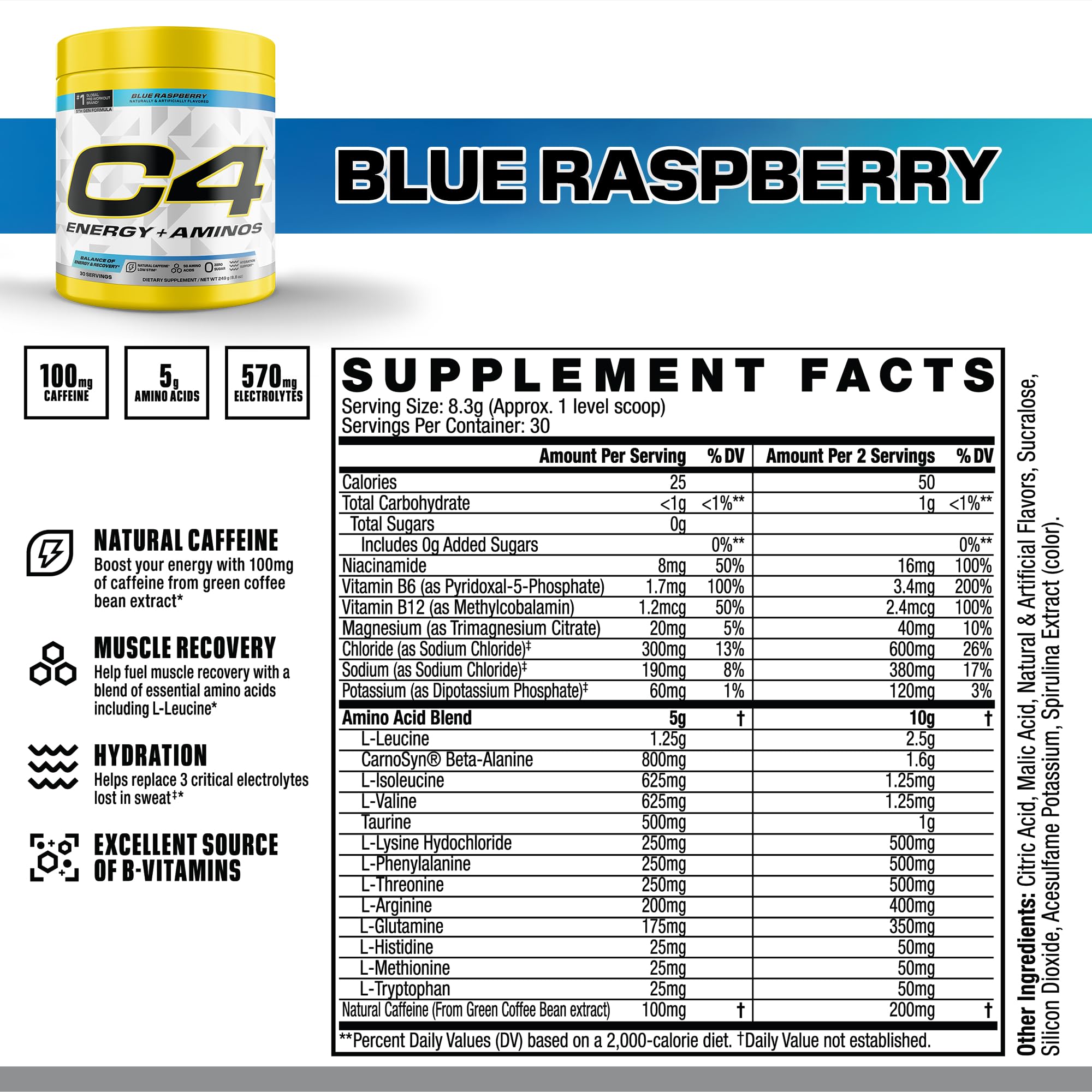 Foto 3 pulgar | Energy Aminos En Polvo Cellucor C4, 5 G De Bcaa Y Eaa, 30 Porciones - Venta Internacional.