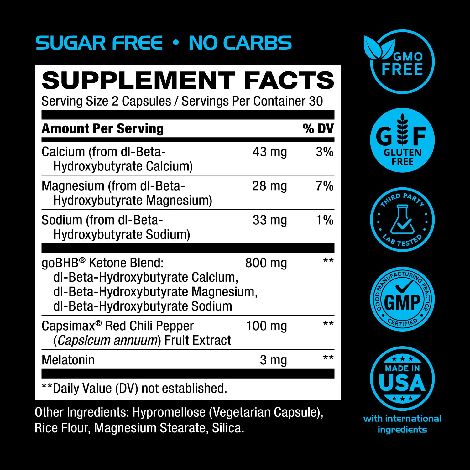Foto 7 pulgar | Suplemento Real Ketones Night Burn Keto Bhb 60 Cápsulas - Venta Internacional.
