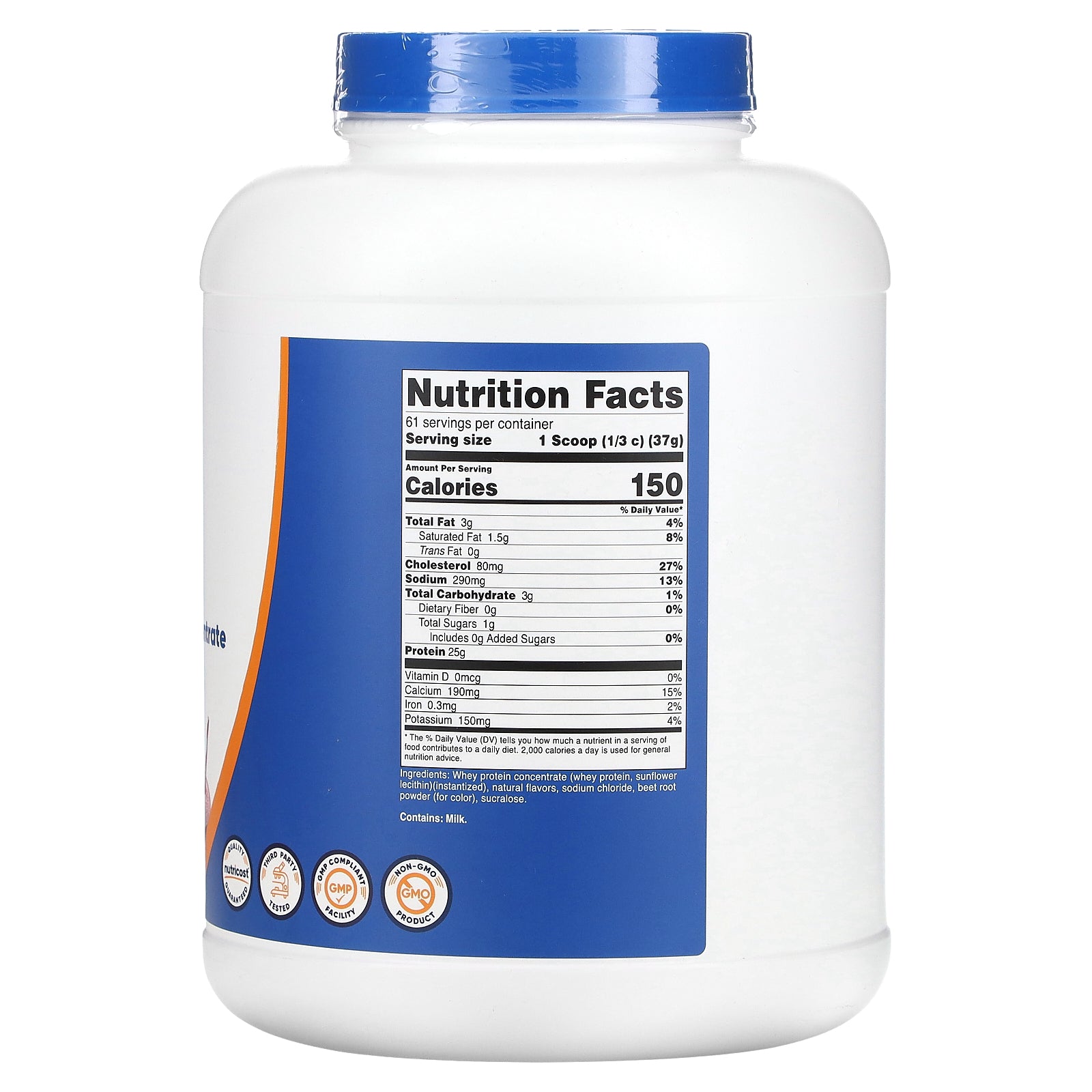 Foto 3 pulgar | Proteína En Polvo Nutricost Whey Concentrate Fresa 2.268 Kg - Venta Internacional.