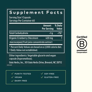 Foto 2 | Suplemento Gaia Herbs Concentrado De Arándanos, 60 Cápsulas Veganas - Venta Internacional.