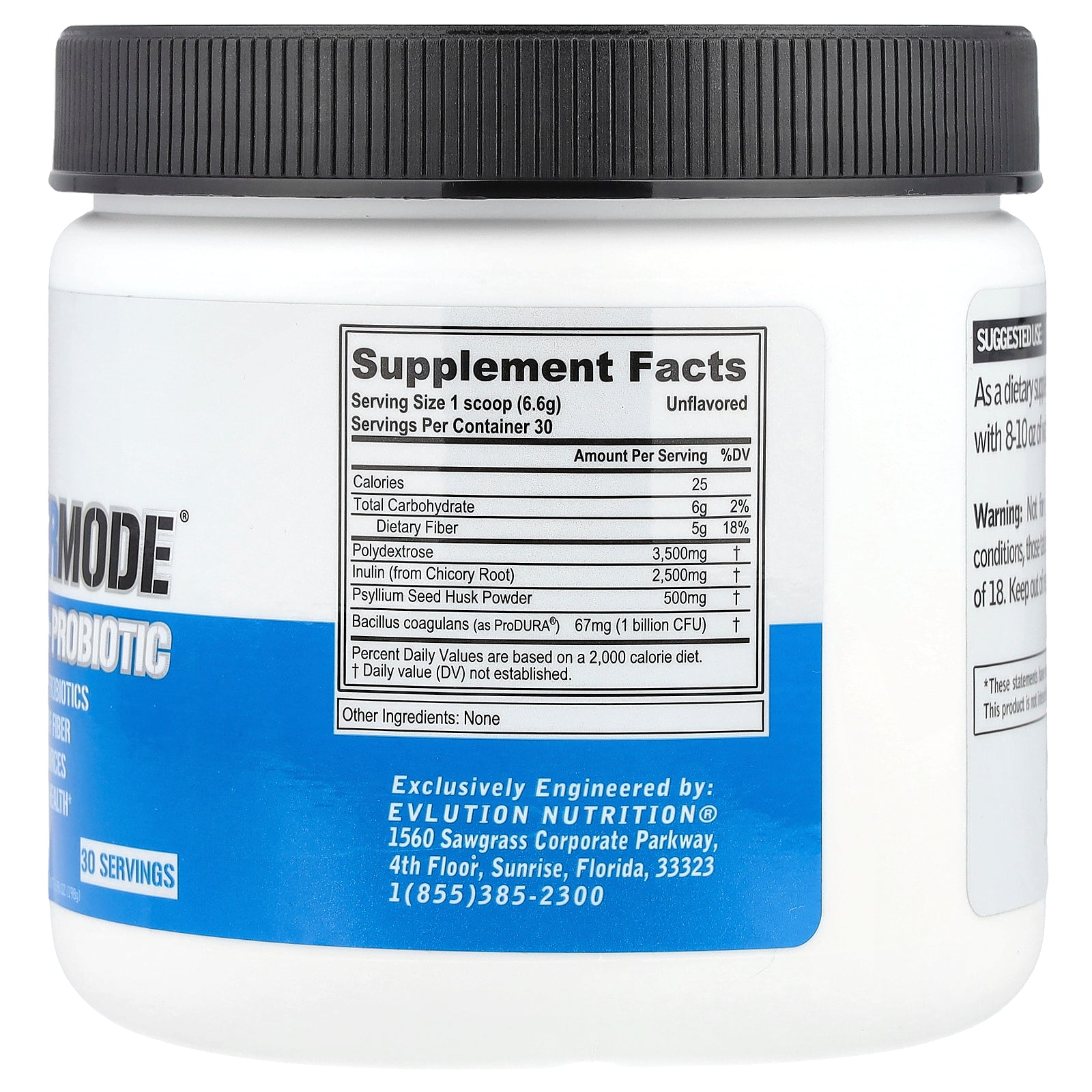 Foto 3 pulgar | Suplemento Evlution Nutrition Fibermode Fiber + Probiótico 198 G - Venta Internacional.