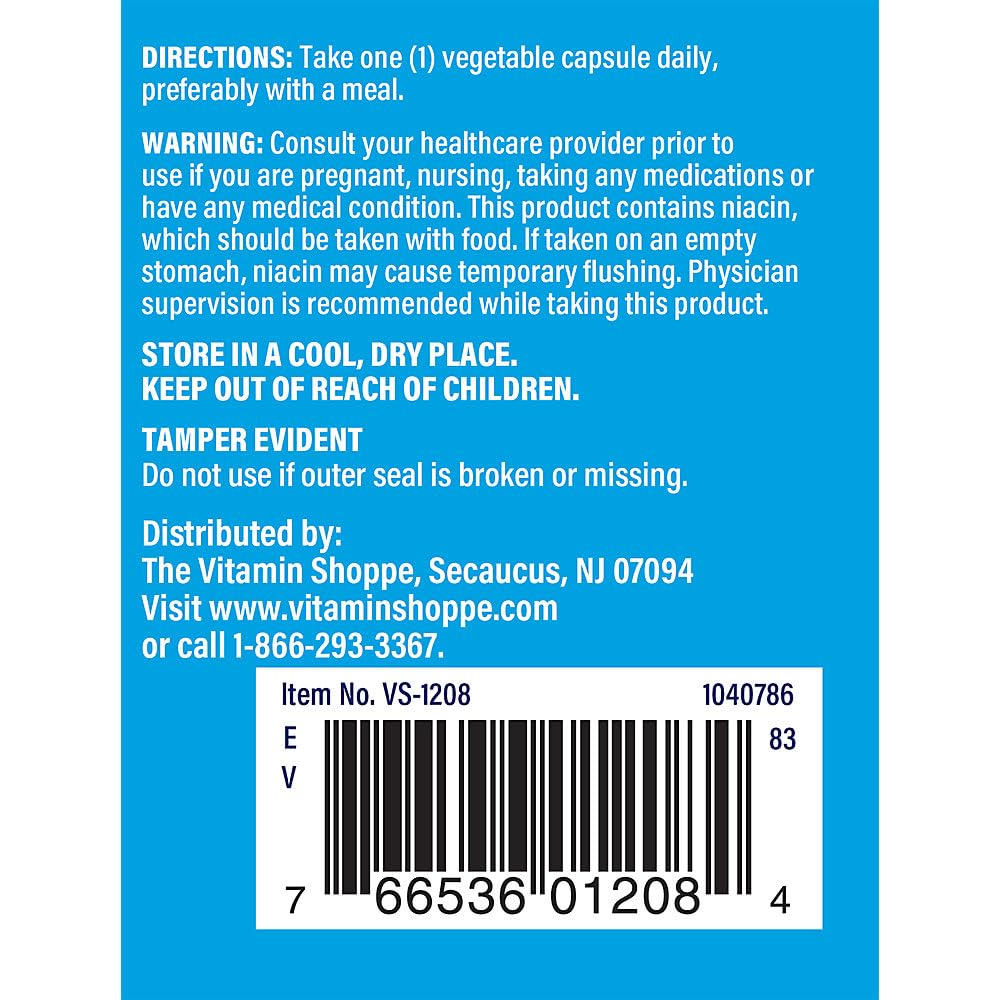Foto 4 | Suplemento The Vitamin Shoppe De Niacina 250 Mg 100 Cápsulas - Venta Internacional.