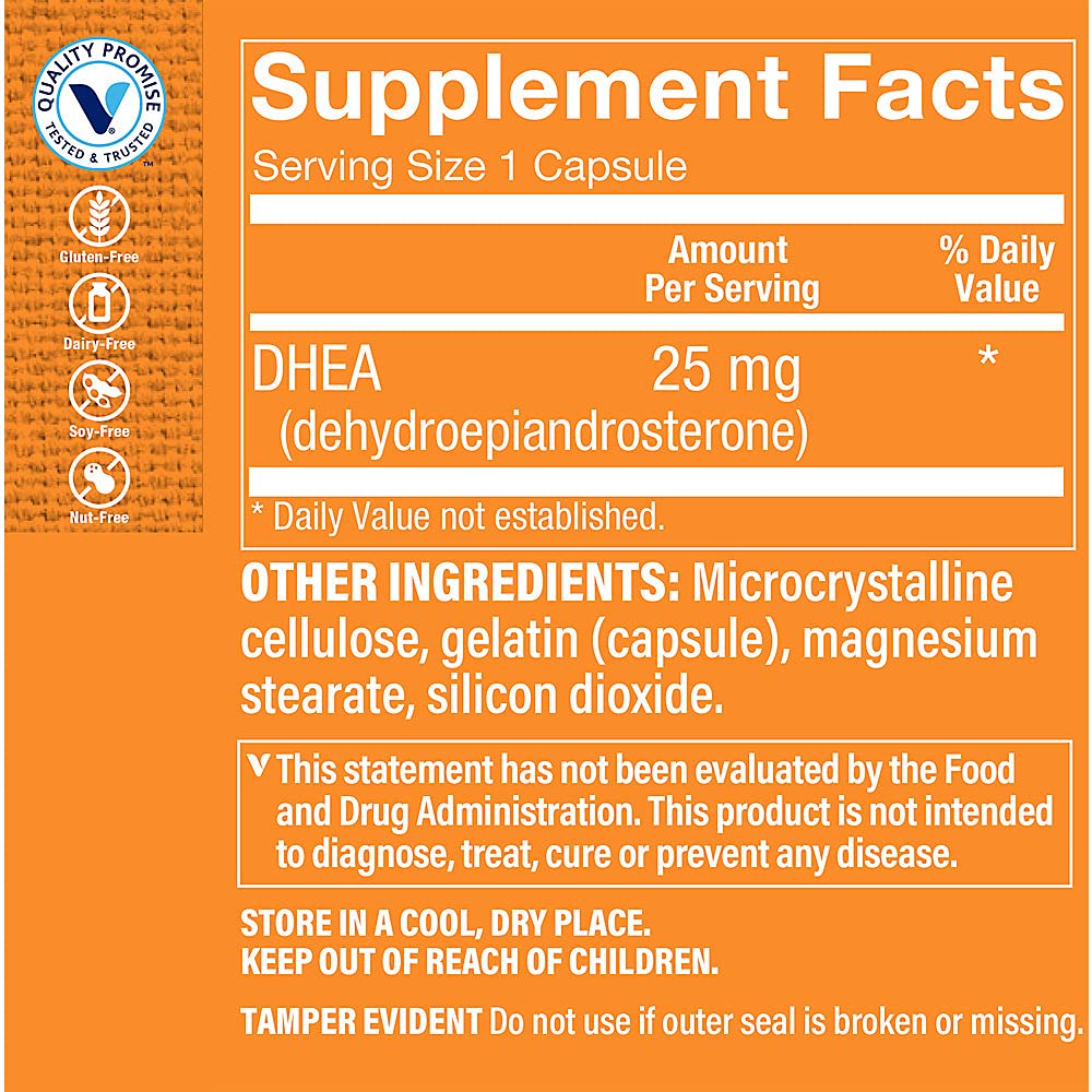 Foto 4 pulgar | Complemente El Soporte Hormonal De 25 Mg De Dhea De Vitamin Shoppe - Venta Internacional.
