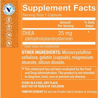 Foto 3 | Complemente El Soporte Hormonal De 25 Mg De Dhea De Vitamin Shoppe - Venta Internacional.