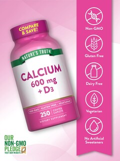 Foto 3 | Complemente 600 Mg De Calcio De Nature's Truth Con Vitamina D3 - Venta Internacional.