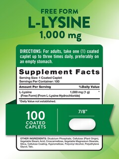 Foto 2 | Suplemento Nature's Truth L Lisina 1000 Mg 100 Comprimidos - Venta Internacional.