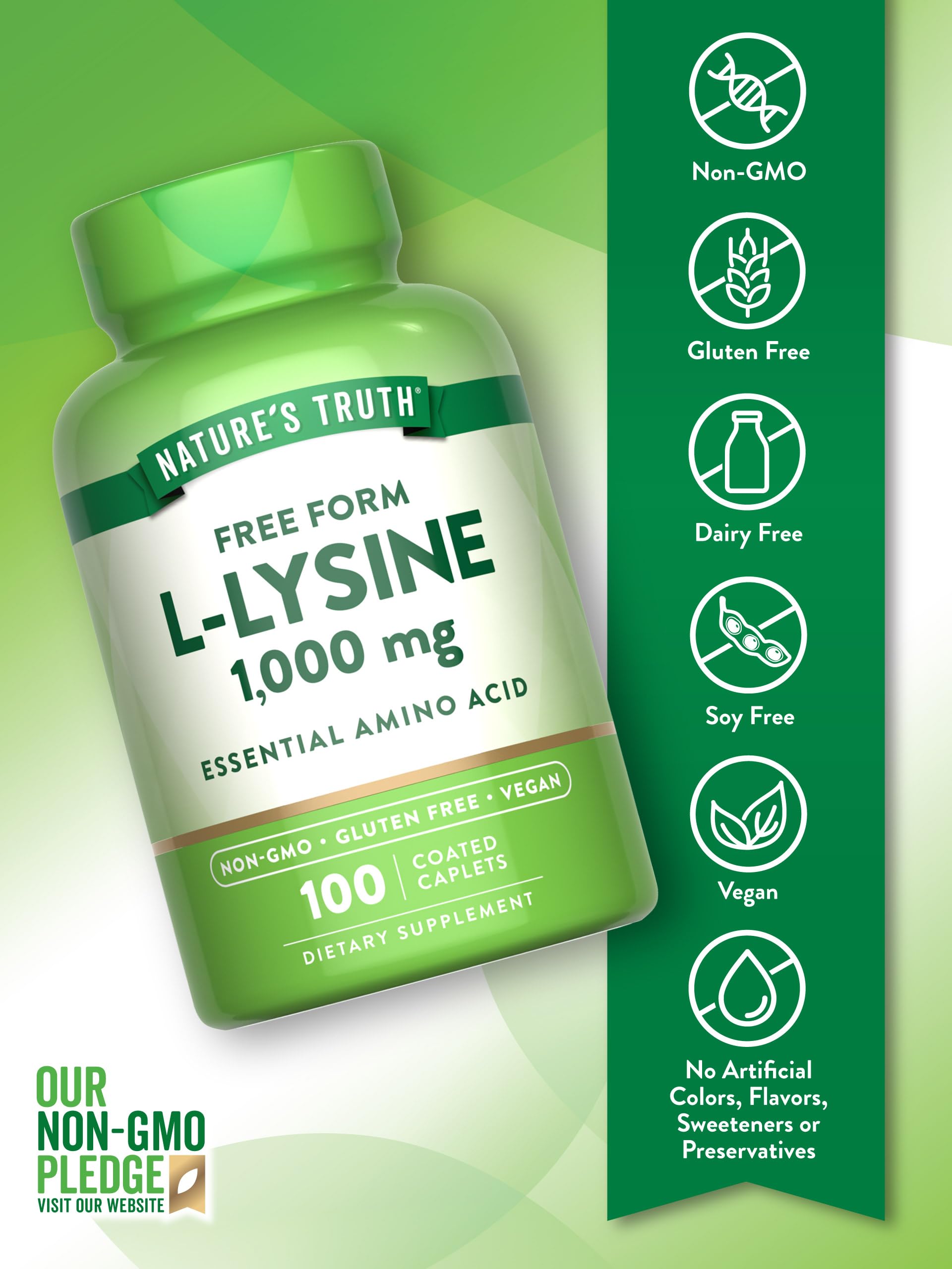 Foto 4 pulgar | Suplemento Nature's Truth L Lisina 1000 Mg 100 Comprimidos - Venta Internacional.