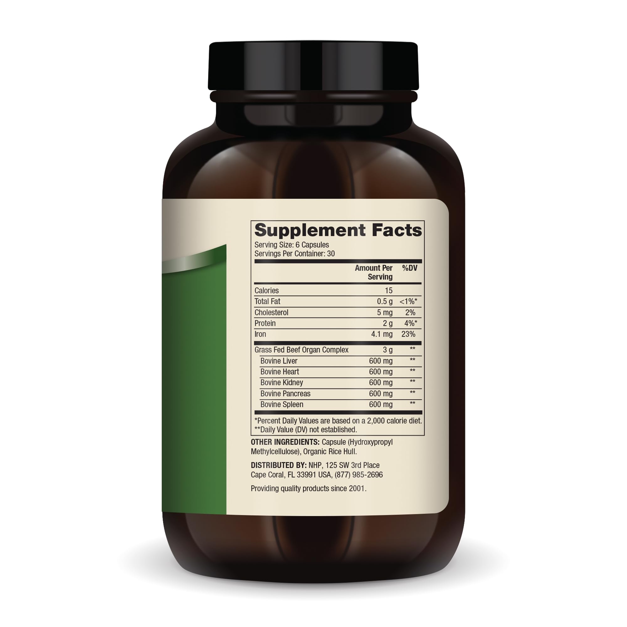 Foto 2 | Suplemento Dr. Mercola, Complejo De Órganos De Carne De Res Alimentada Con Pasto, 180 Cápsulas - Venta Internacional.