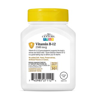 Foto 7 | Suplemento 21st Century B 12 Comprimidos Sublinguales De 2500 Mcg, 110 Unidades - Venta Internacional.
