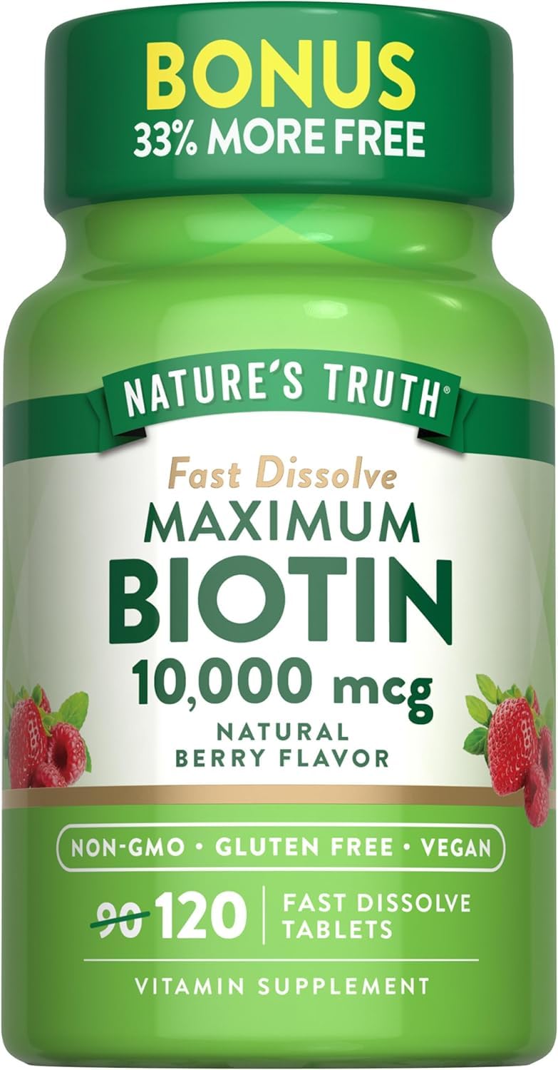 Foto 1 | Suplemento Nature's Truth De Biotina De 10.000 Mcg De Disolución Rápida, 120 Unidades - Venta Internacional.