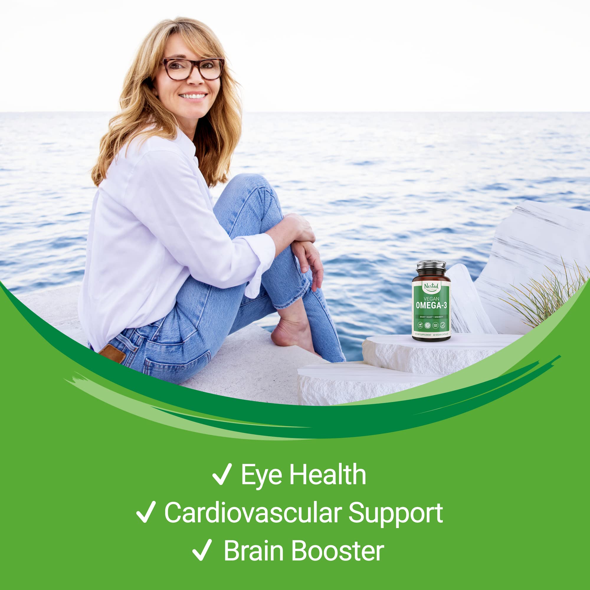 Foto 3 pulgar | Complementa Nested Naturals Vegan Omega-3 Dha Con Omega 3+6 - Venta Internacional.
