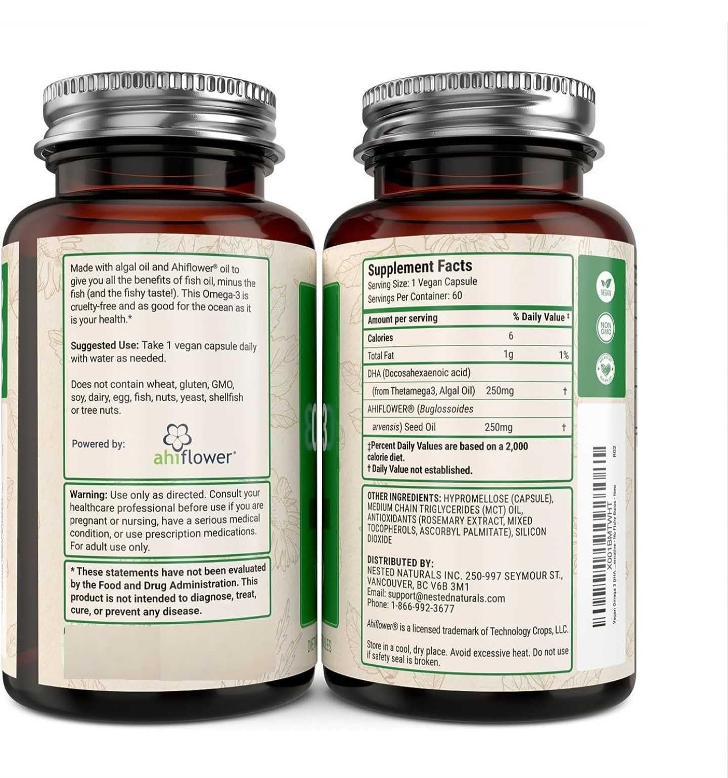 Foto 5 pulgar | Complementa Nested Naturals Vegan Omega-3 Dha Con Omega 3+6 - Venta Internacional.