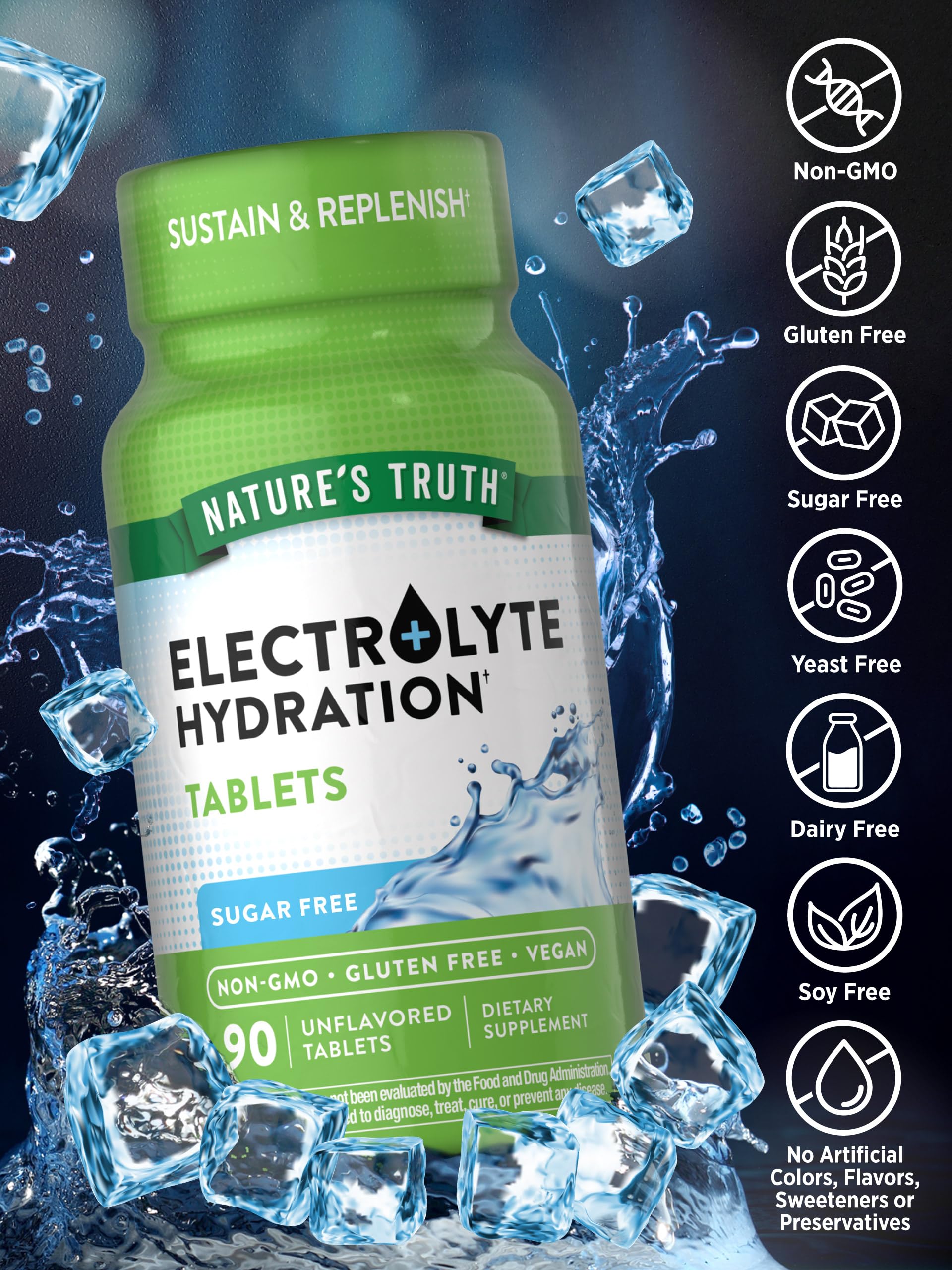 Foto 3 | Tabletas Electrolíticas Nature's Truth, 90 Unidades, Veganas, Sin Ogm - Venta Internacional.