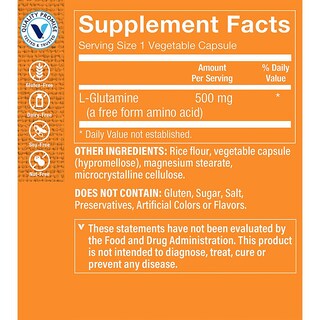 Foto 3 | Complementa The Vitamin Shoppe L-glutamina 500 Mg 300 Cápsulas - Venta Internacional.