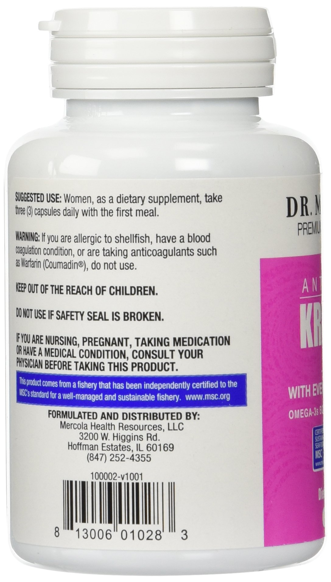 Foto 4 pulgar | Suplemento Dr. Mercola De Aceite De Krill Antártico Para Mujer, 90 Cápsulas - Venta Internacional.
