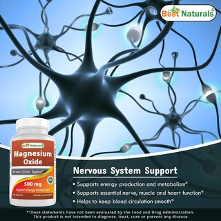 Foto 4 | Suplemento Best Naturals De Óxido De Magnesio 500 Mg 180 Comprimidos - Venta Internacional.