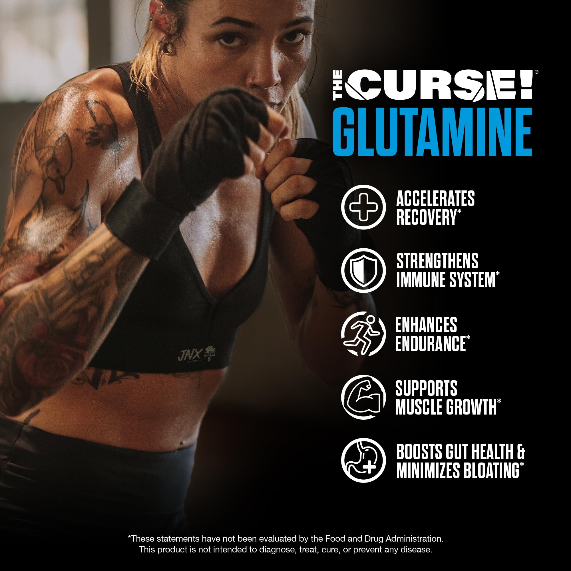 Foto 7 pulgar | Suplemento Jnx Sports ¡la Maldición! Glutamina, L-glutamina, 5 G - Venta Internacional.