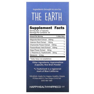 Foto 2 | Sleep Aid Happy Healthy Hippie Namastay En La Cama, 60 Cápsulas - Venta Internacional.