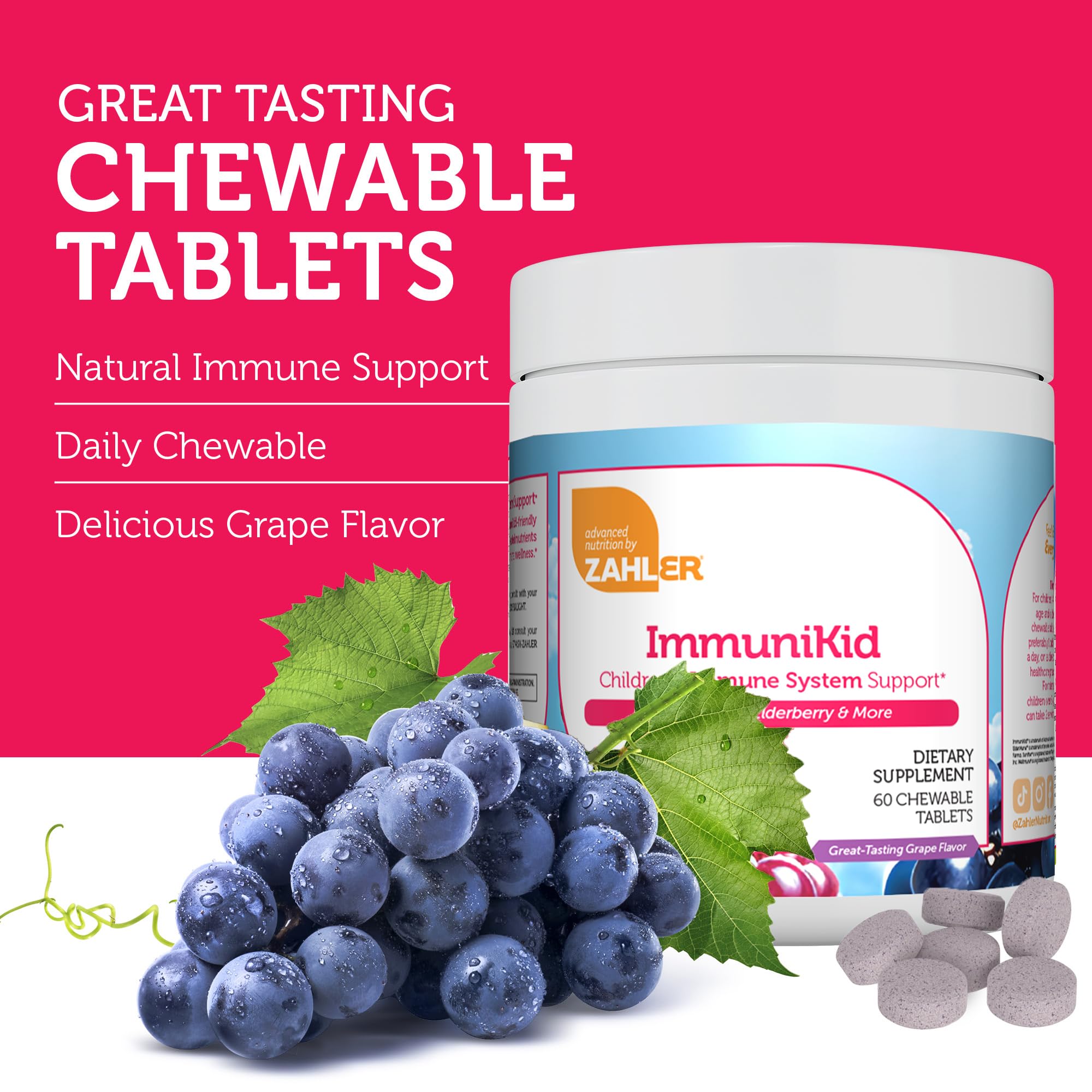 Foto 3 pulgar | Suplemento Zahler Immune Support Kids 4+ Years 60 Comprimidos - Venta Internacional.