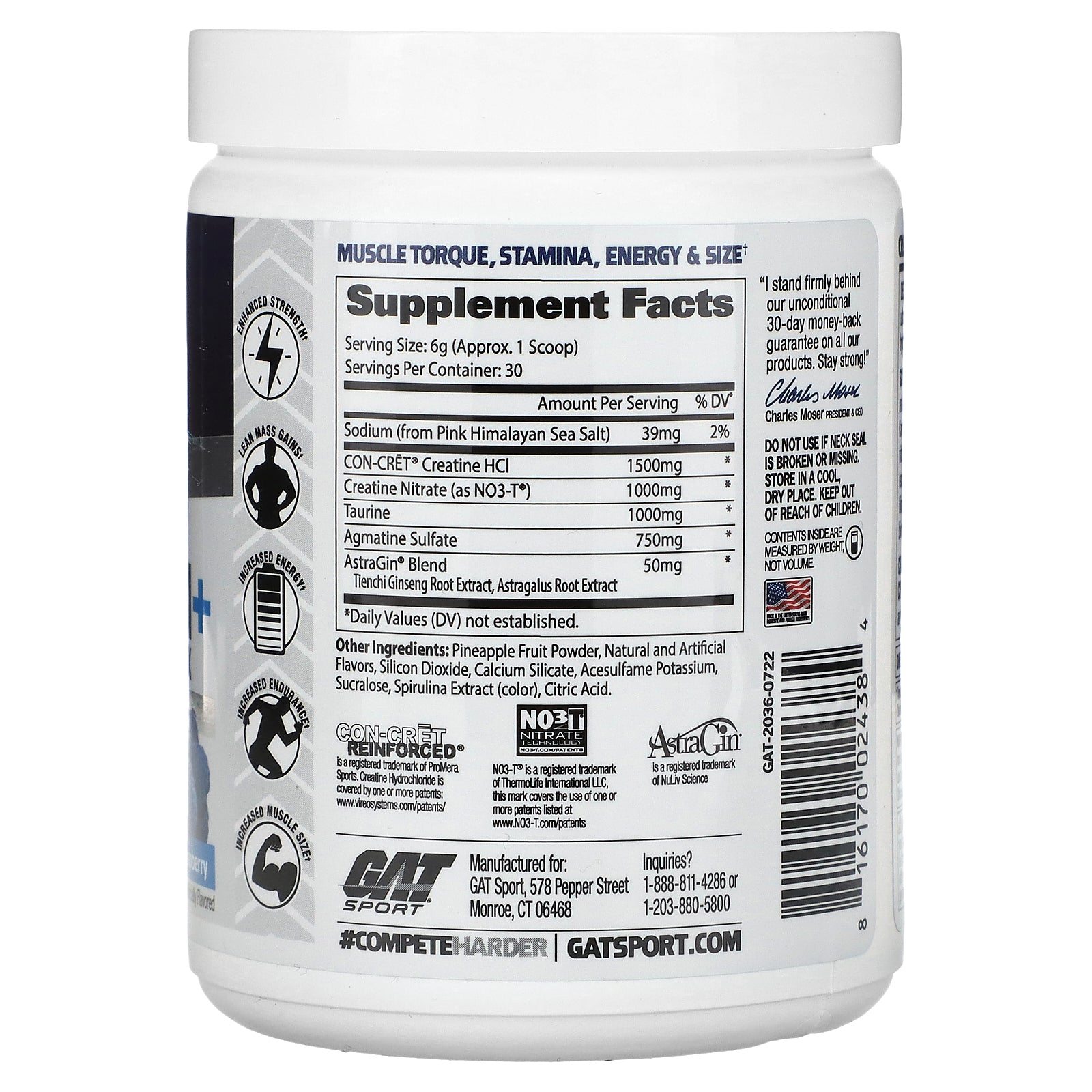 Foto 2 | Suplemento Gat Sport Creatina Hci + Ultra Performance 180 G - Venta Internacional.