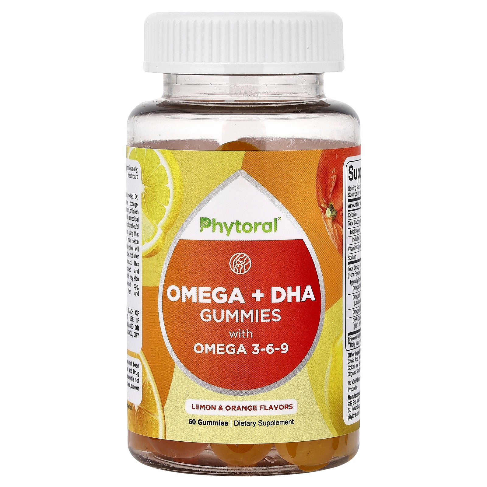 Foto 2 pulgar | Gomitas Phytoral Omega + Dha Con Omega 3-6-9 Limón Y Naranja 60 - Venta Internacional.