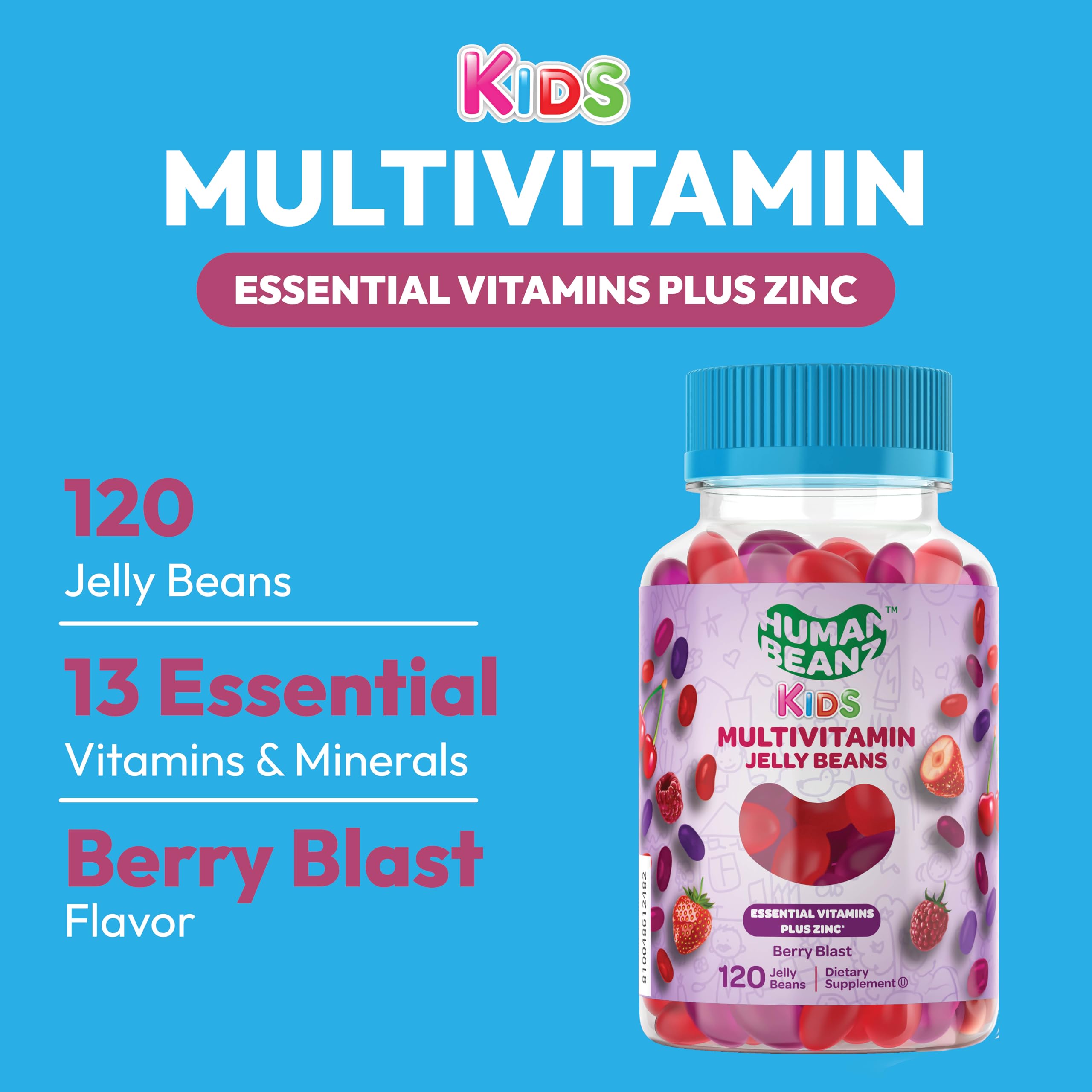 Foto 3 pulgar | Suplemento Multivitamínico Human Beanz, Gomitas De Gelatina Para Niños - Venta Internacional.