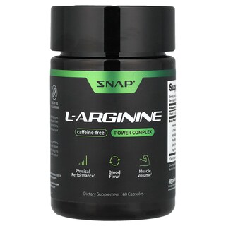 Foto 1 | Suplementos Snap Supplements L-arginina 60 Cápsulas Sin Cafeína - Venta Internacional.